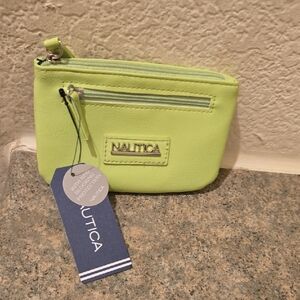 Nautica Bright Green Women's Change Purse And Card Holder Nwt